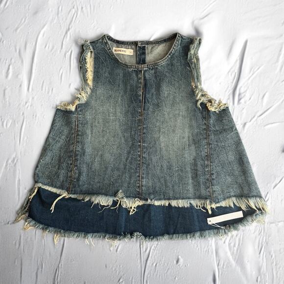 Blank NYC Distressed Denim Top - Picture 1 of 5
